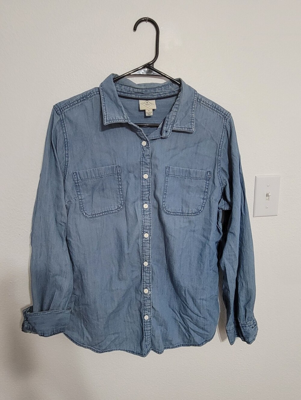 Light Blue Denim Button-Up Shirt - Women
